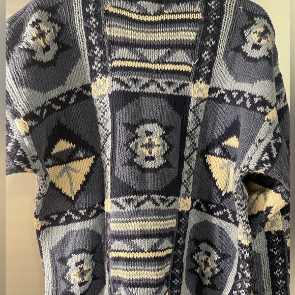 Vintage Woolrich Fair isle/ Grandpa/Nordic Style size hand knit sweater Large - Picture 5 of 5